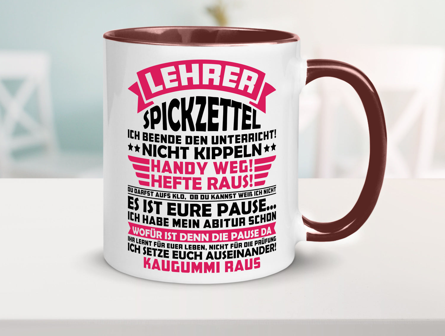 Lehrer Spickzettel | Beruf Tasse lustiger Spruch vl8 Geschenkidee Arbeit