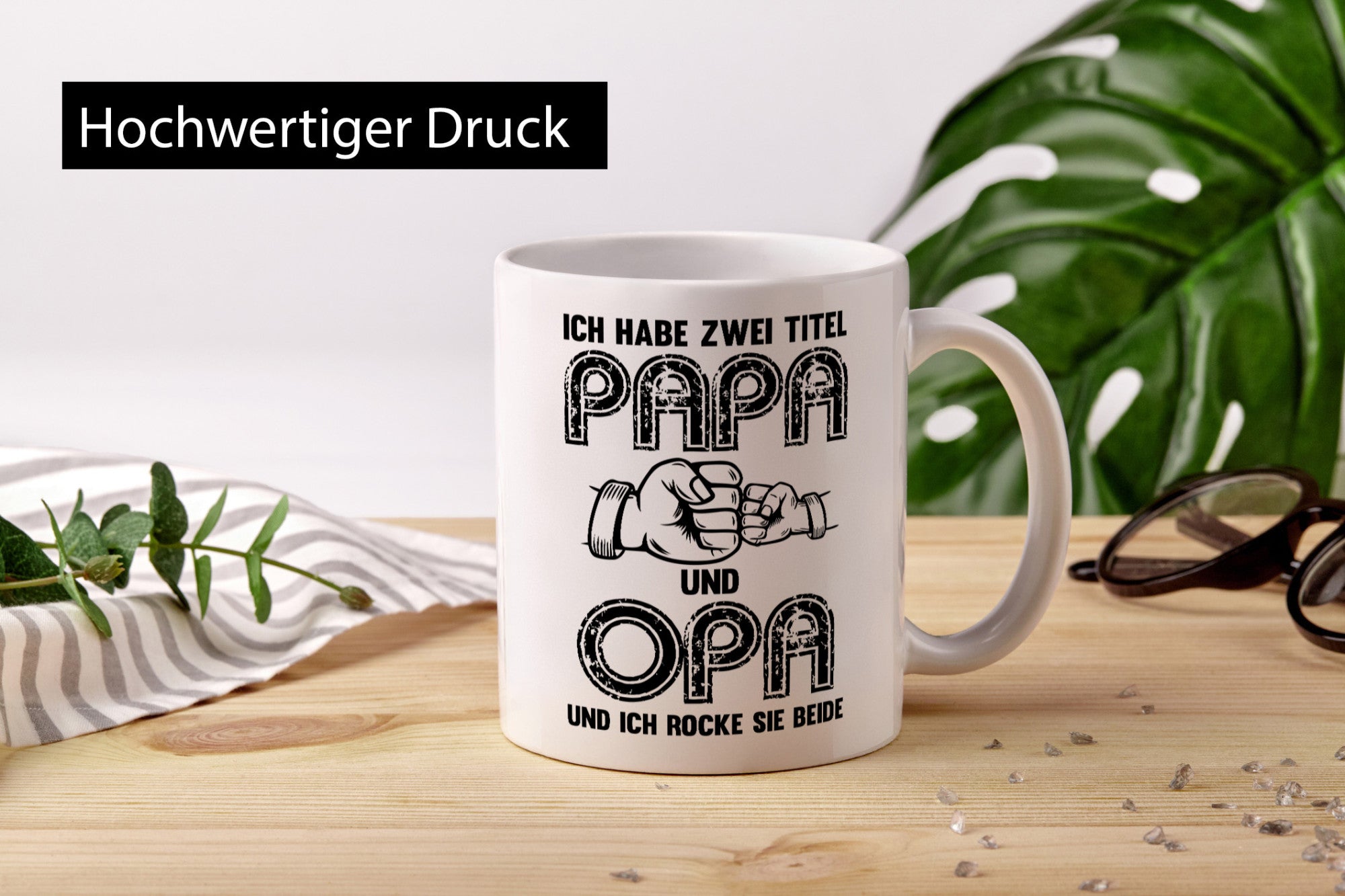 Ich habe zwei Titel Opa und Papa | Großvater lustiger Spruch Geschenk Familie