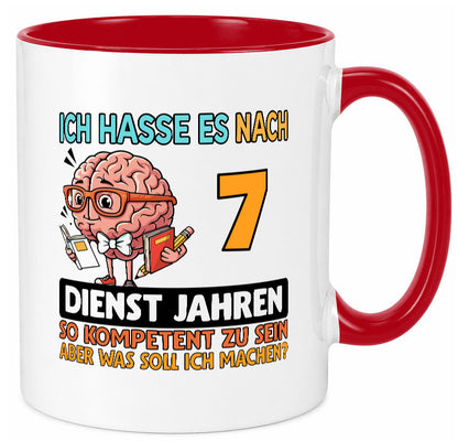 7 Dienstjahre | Arbeit Kompetent lustig Kollegen Büro Geschenk Tasse
