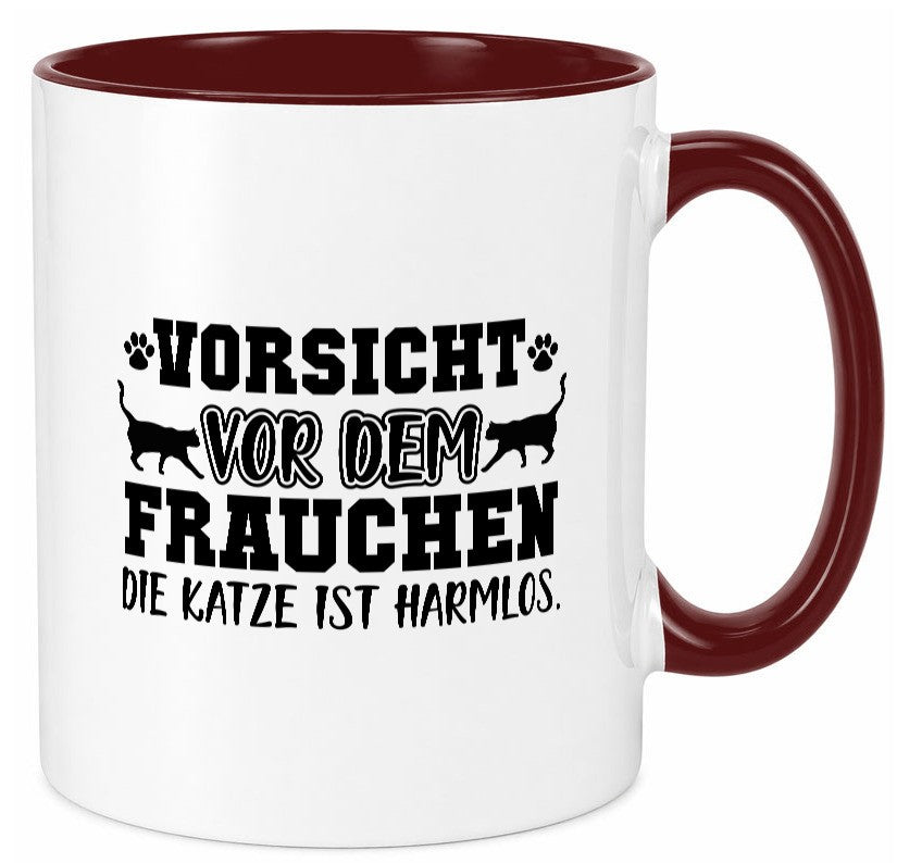 Vorsicht vor Frauchen | Frauen Tasse Katzenbesitzerin Humor Tierliebhaber