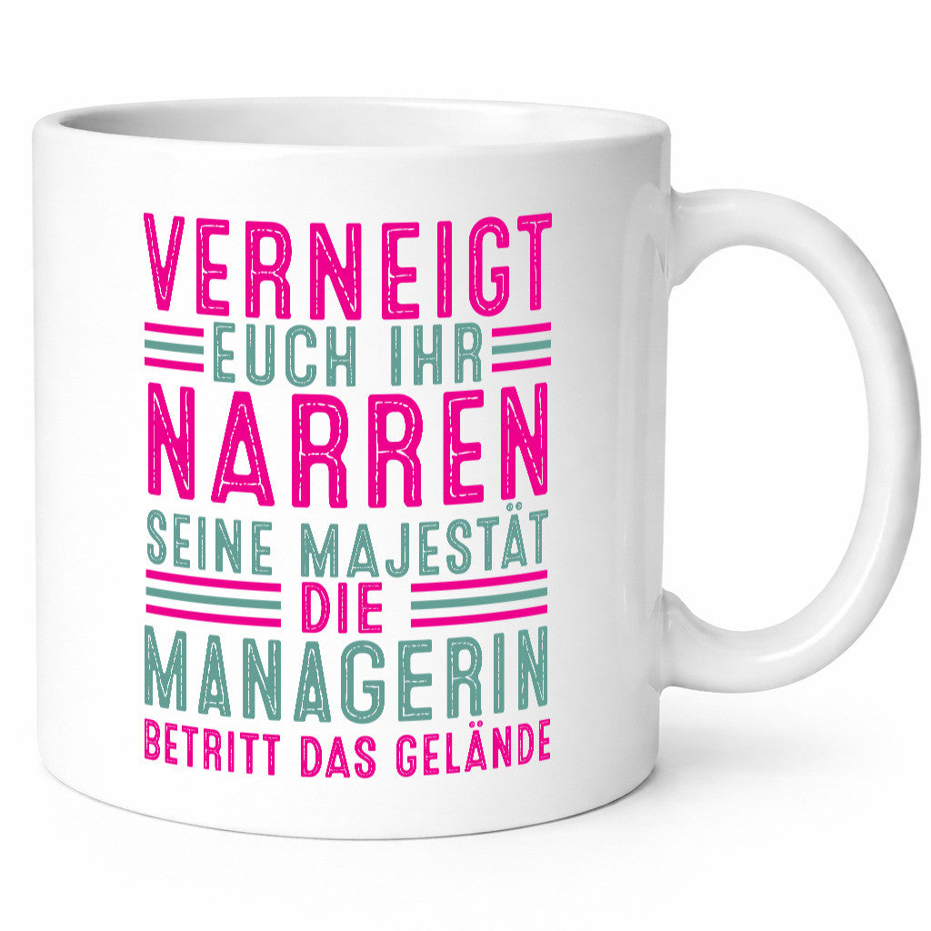 Verneigt euch: Managerin | Management Humor Geschenkidee Tasse