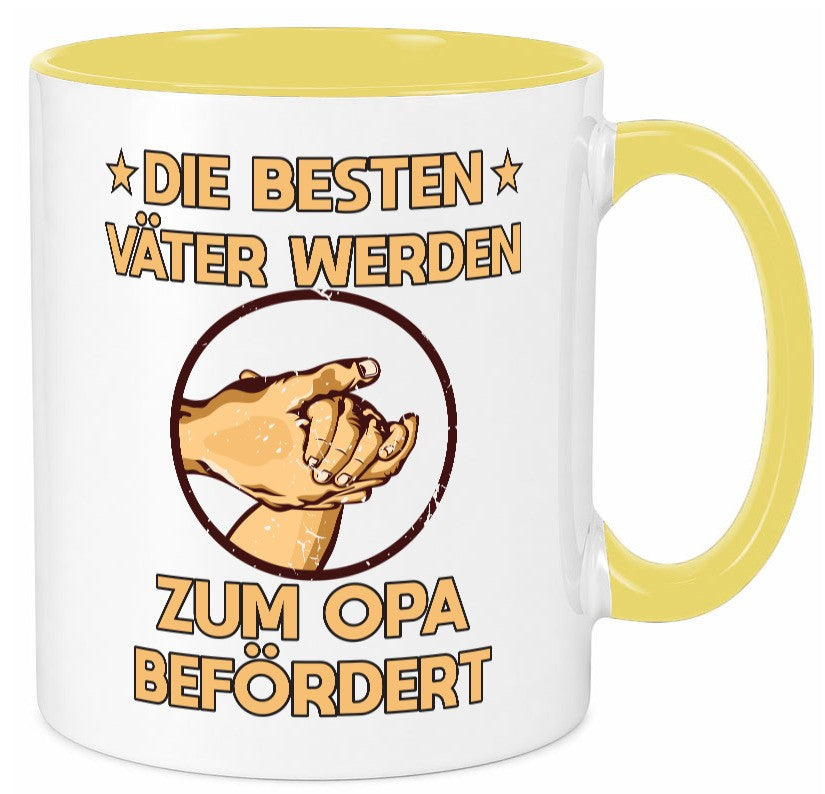 Besten Väter werden zum Opa befördert | Zwei Hände Geschenkidee Familie Humor Tasse