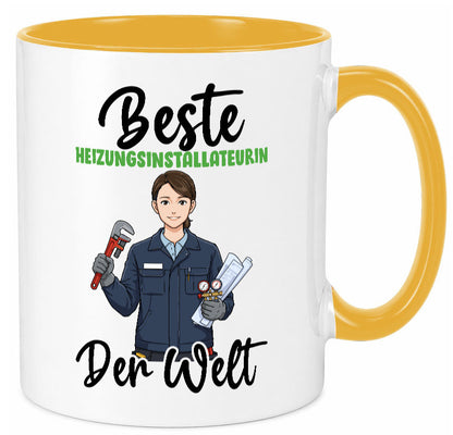 Beste Heizungsinstallateurin | Heizung v2 lustiger Spruch Geschenk Humor Tasse