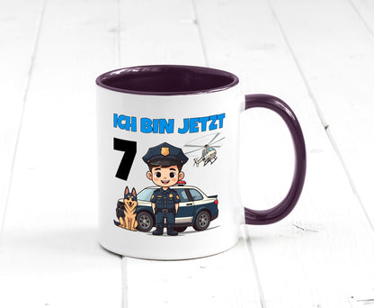 7. Geburtstag | 7 Jahre Polizei Kind Polizeiauto Humor Geschenkidee Tasse