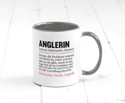 Anglerin | Spruch Angeln Fischerin Beruf Humor Arbeit Kollegen Büro