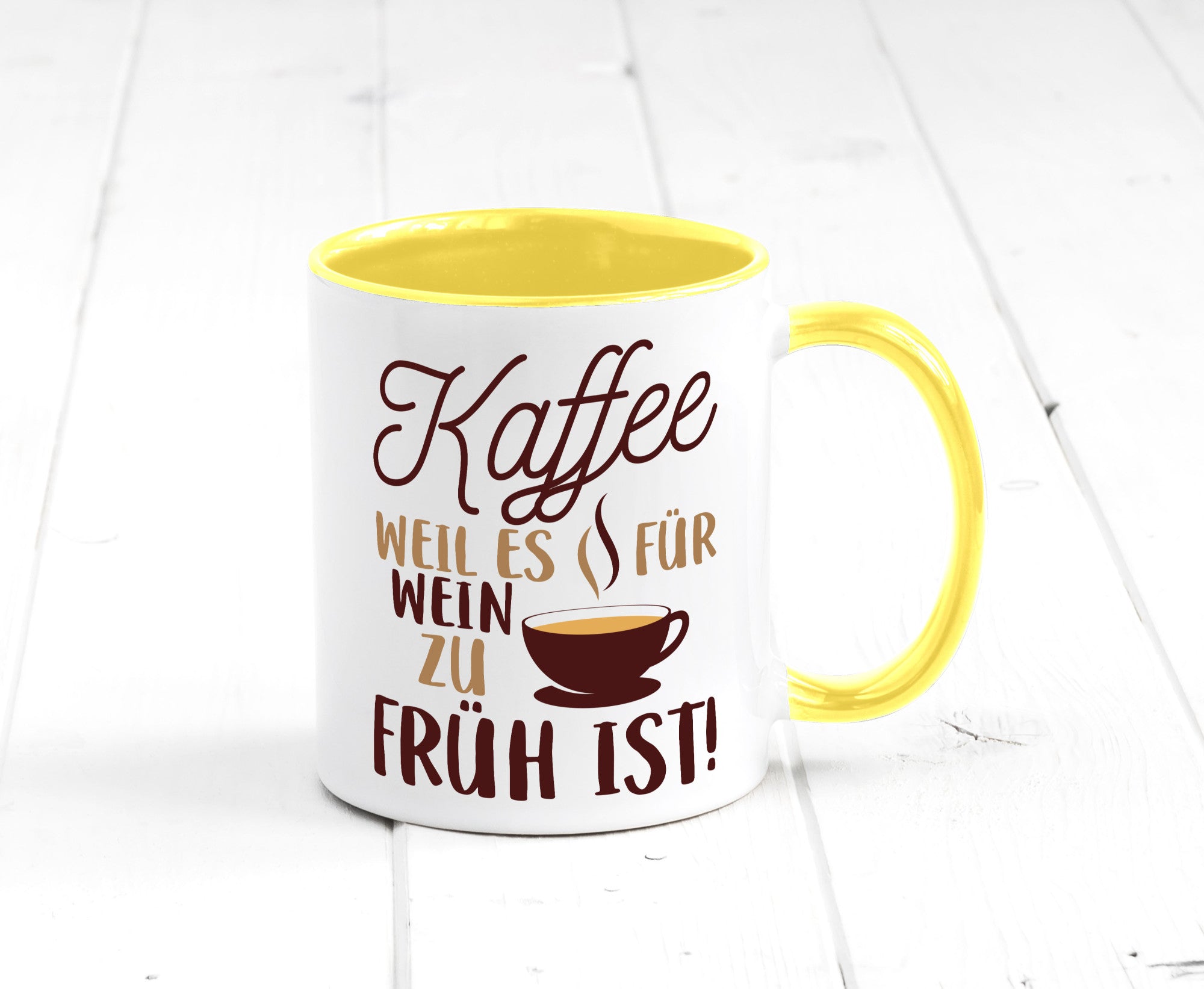 Weil es für Wein zu früh ist | Kaffeetrinker Herzschlag Humor Geschenkidee Tasse