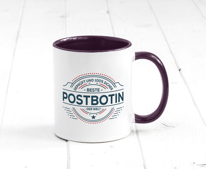 Geprüft und sicher: Postbotin | Beruf Post Briefträger lustiger Spruch Geschenk
