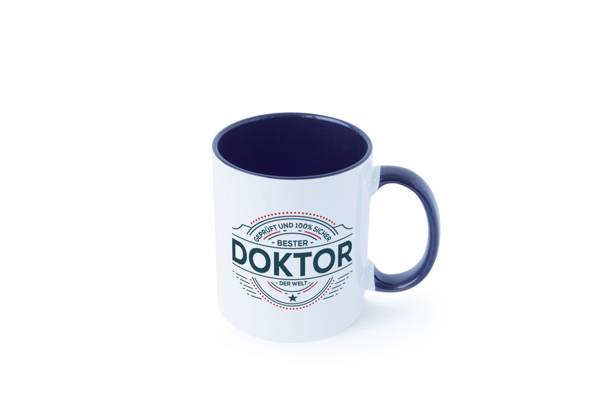 Geprüft und sicher: Doktor | Doktorand Doktortitel lustiger Spruch Geschenk Tasse