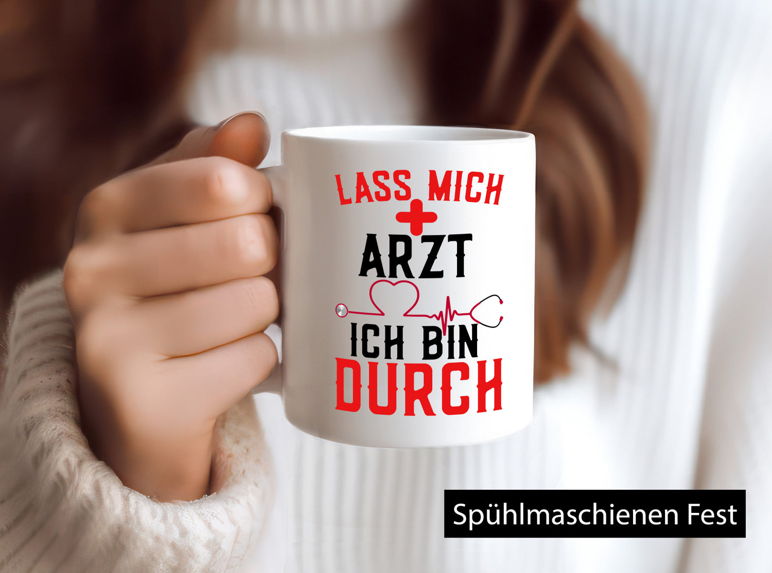Arzt | Lass mich durch Herz Doktor Krankenhaus Puls Humor Geschenkidee Tasse