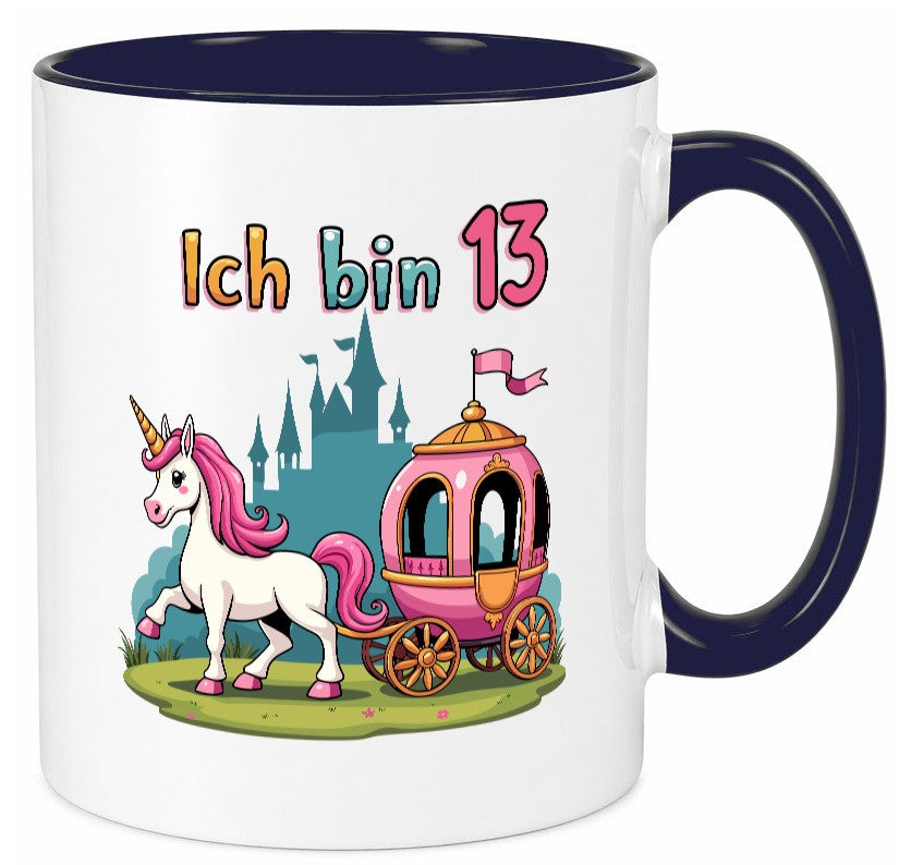 13. Geburtstag | Prinzessin in Kutsche Einhorn Geschenk Geschenkidee lustiger Tasse