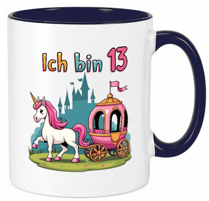 13. Geburtstag | Prinzessin in Kutsche Einhorn Geschenk Geschenkidee lustiger Tasse