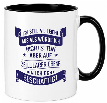 Sehe aus als würde ich nichts tun, bin beschäftigt | Sterne Geschenk Humor Tasse