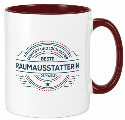 Geprüft und sicher: Raumausstatterin | Wohn Ausstatterin Humor Geschenkidee