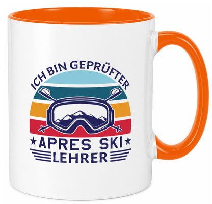 Geprüfter Apres Ski Lehrer | Ski-Brille Berge Ski-Stöck lustig Humor