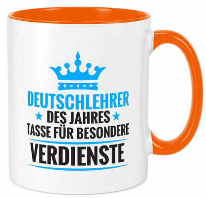 Besonderer Verdienst: Deutschlehrer | Lehrer Schule lustig Humor Geschenkidee Tasse