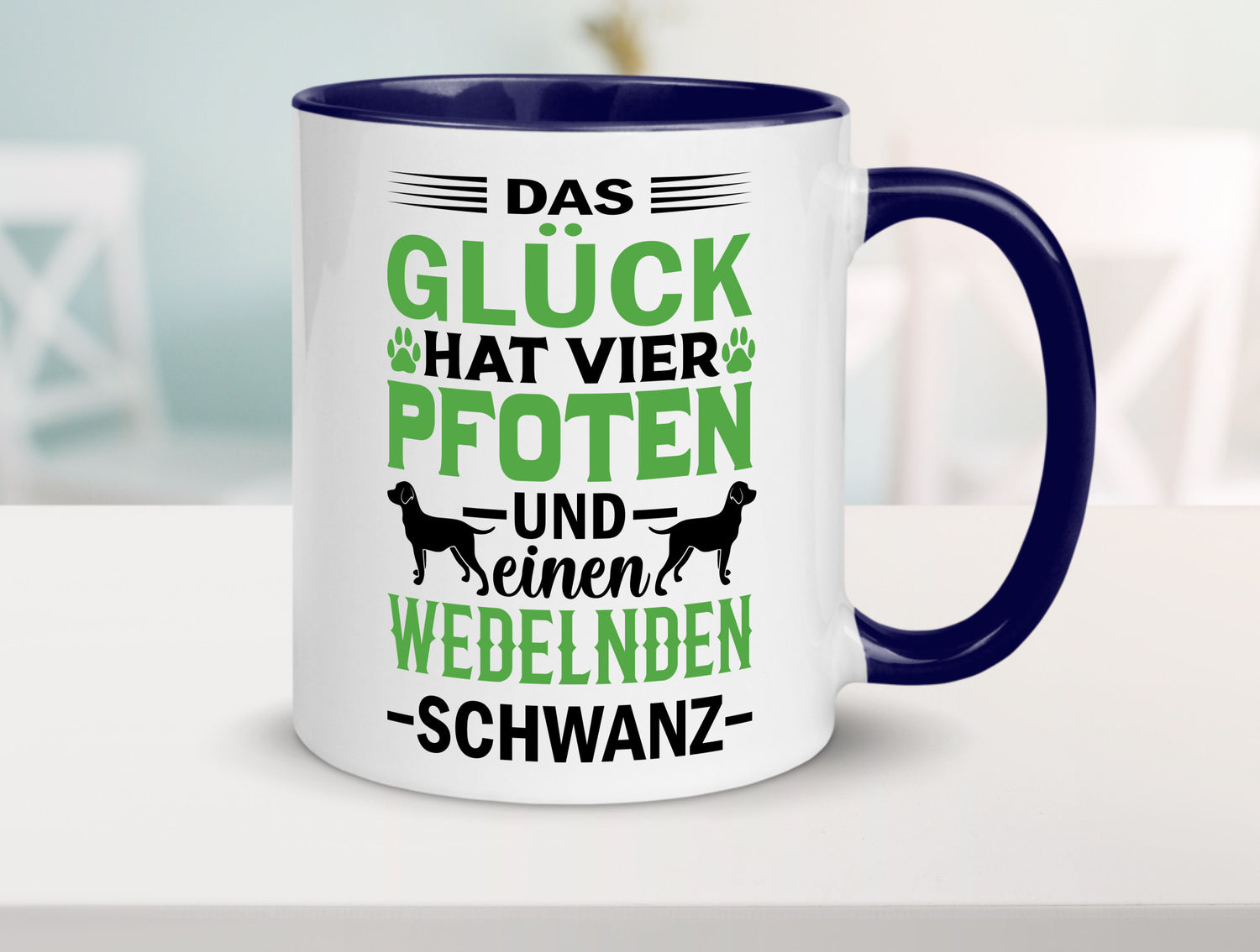 Das Glück hat 4 Pfoten | Hundeliebhaber Ich liebe Hunde Geschenk Tierliebhaber