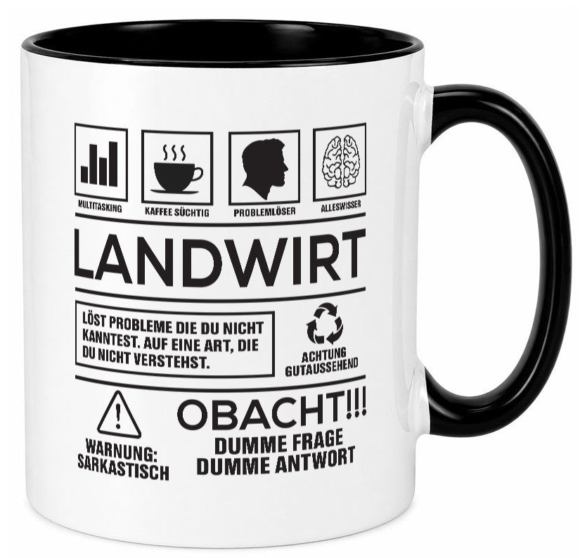 Achtung Probleme Landwirt | Bauer Landwirtschaft Geschenkidee Humor Tasse