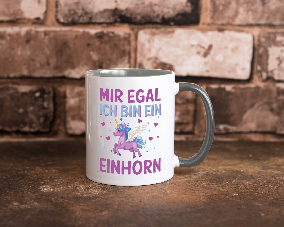 Mir egal, ich bin ein Einhorn| Herzen Geschenkidee Humor Tasse