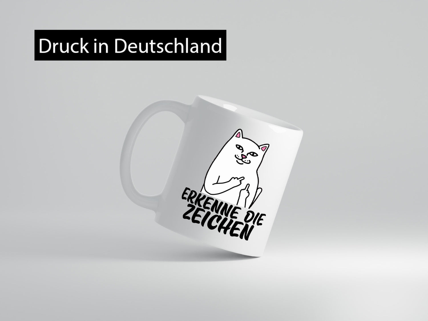 Erkenne die Zeichen | Katze Schatten Mittelfinger Geschenk Tierliebhaber Humor