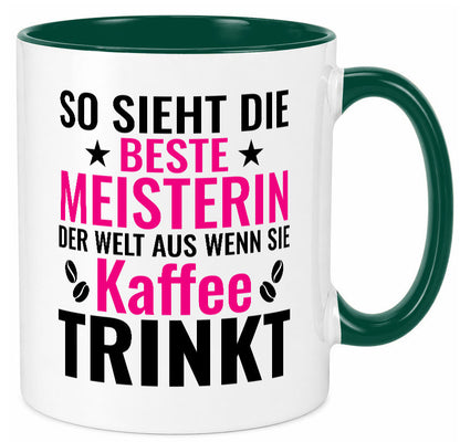 Kaffee trinkt: Meisterin | Meisterbrief Humor Geschenkidee Tasse