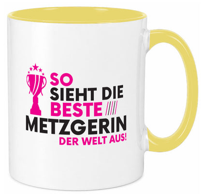 Die Weltbeste Metzgerin | Fleischerin lustig Humor Geschenkidee Geschenk Tasse