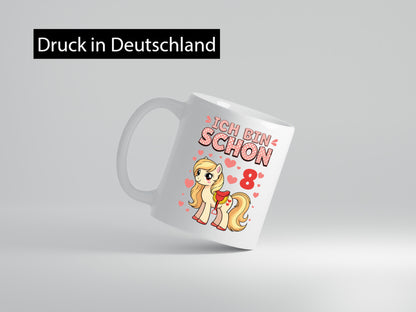 8. Geburtstag | 8 Jahre Mädchen Reiten Pony Geschenkidee Humor Tasse