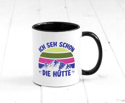 Ich seh schon die Hütte | Berge lustig Humor Geschenkidee Geschenk Tasse