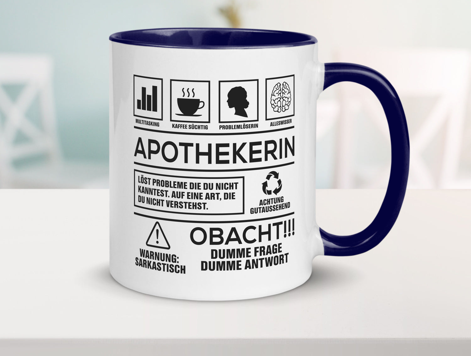 Achtung Probleme Apothekerin | Apotheke Pharmazie Humor Geschenkidee Tasse