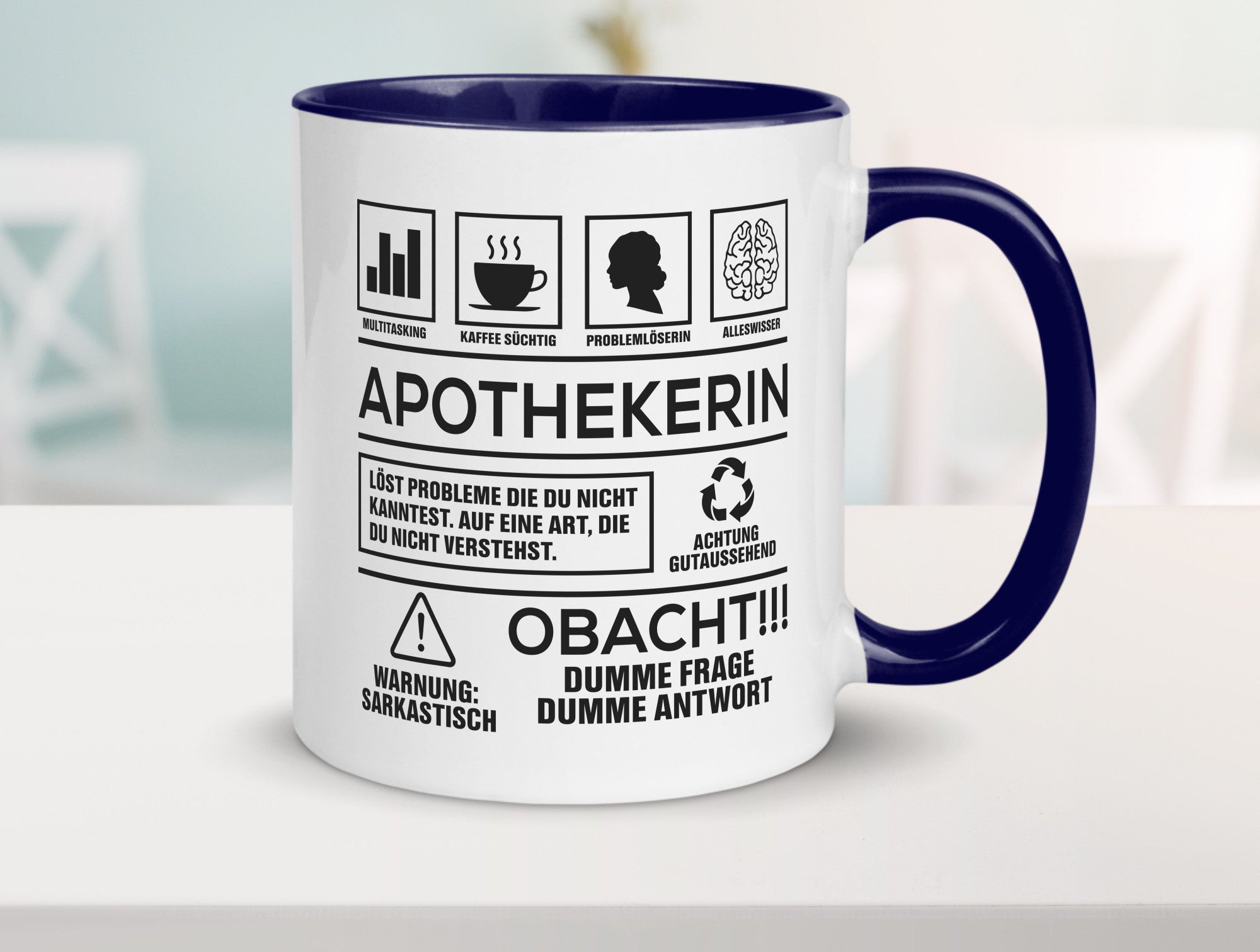 Achtung Probleme Apothekerin | Apotheke Pharmazie Humor Geschenkidee Tasse