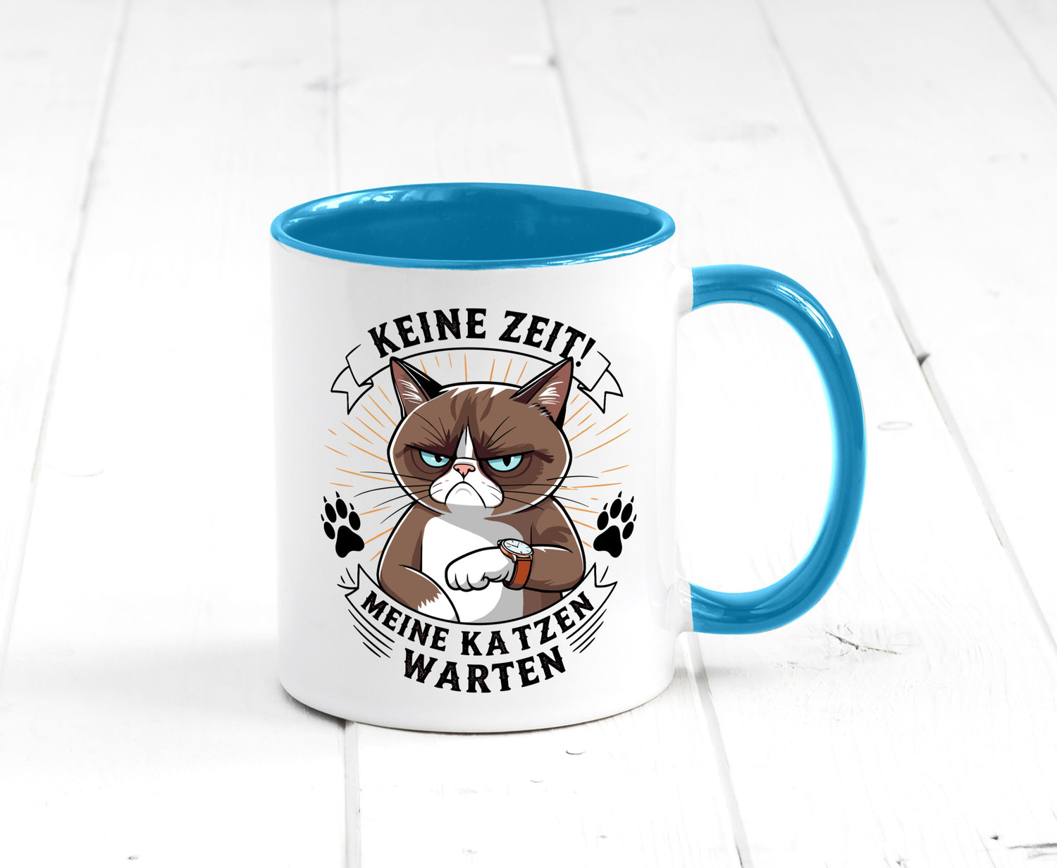 Keine Zeit meine Katzen Warten | Schwarze Katze Geschenkidee Tierliebhaber