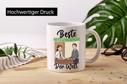 Beste Hotelfachfrau | Hotel v2 lustiger Spruch Geschenk Humor Geschenkidee Tasse