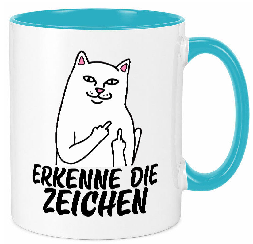 Erkenne die Zeichen | Katze Schatten Mittelfinger Geschenk Tierliebhaber Humor