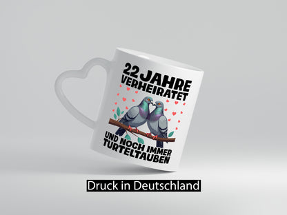 22 Jahre verheiratet | Turteltauben Ehe Ehepaar Humor Geschenkidee Tasse