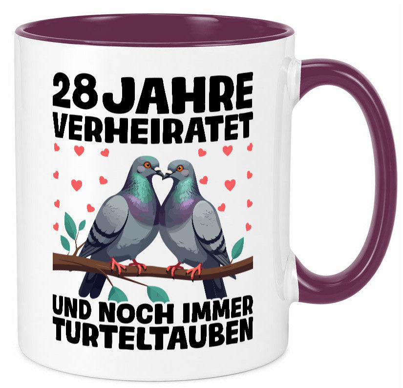 28 Jahre verheiratet | Turteltauben Ehe Ehepaar Geschenk Humor Geschenkidee