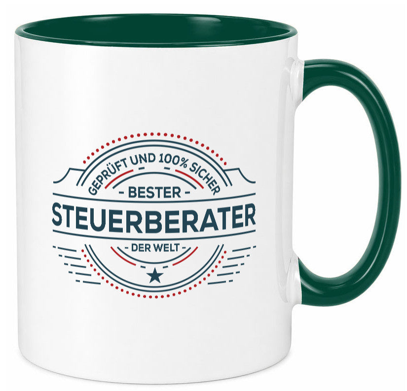 Geprüft und sicher: Steuerberater | Steuern Geschenk Humor Geschenkidee Tasse