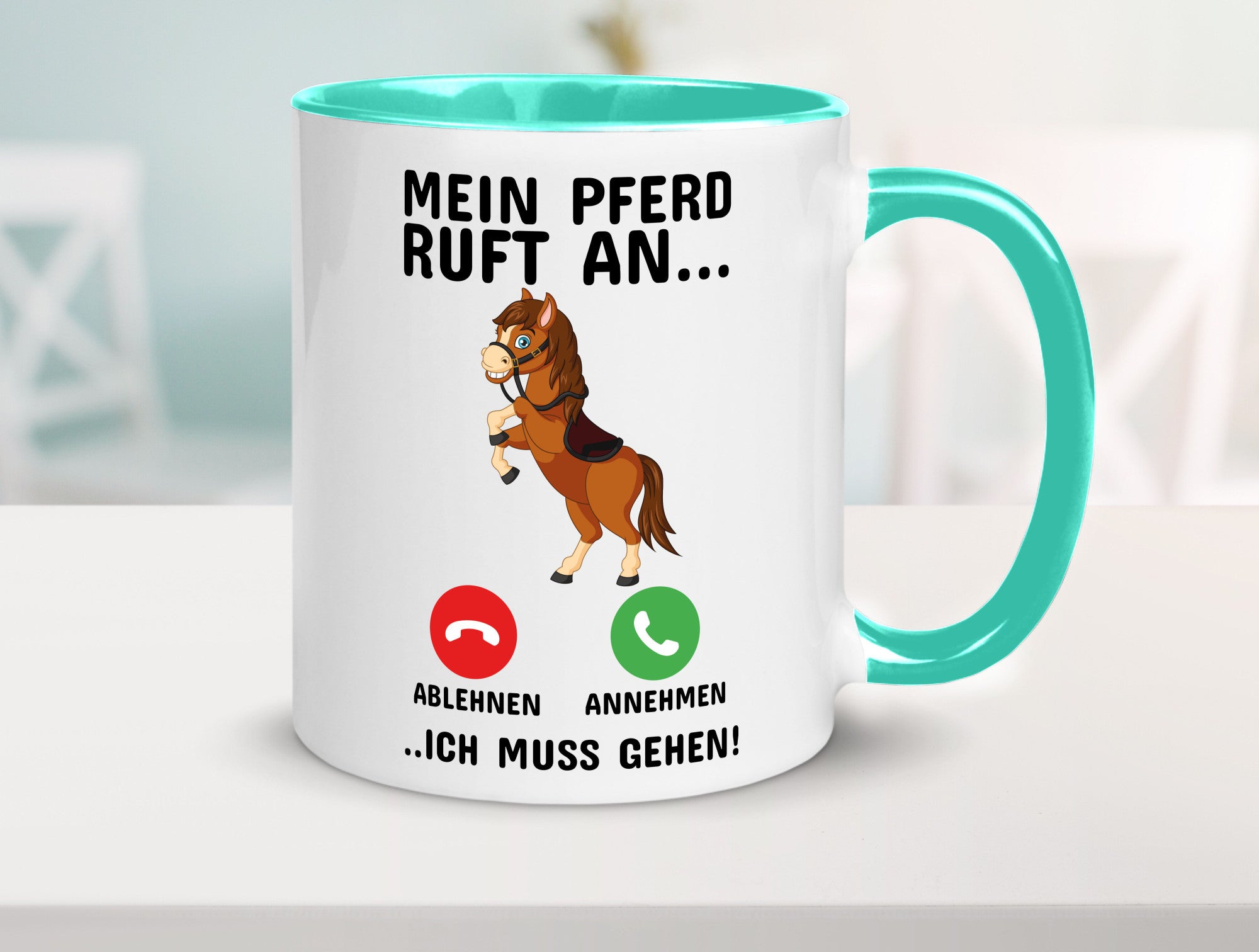 Mein Pferd ruft an Humor Geschenkidee Tasse