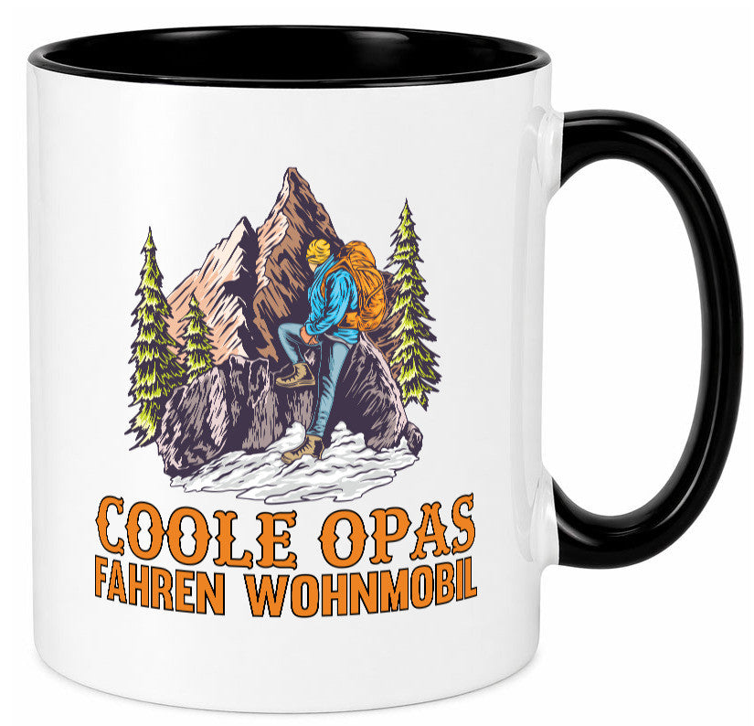 Coole Opas fahren Wohnmobil | Opa Wanderer Berge Humor Familie Geschenkidee Tasse