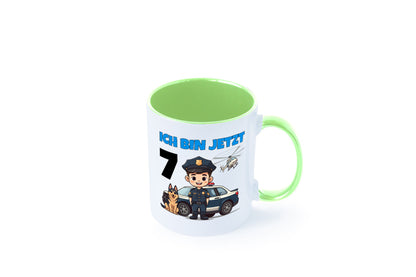 7. Geburtstag | 7 Jahre Polizei Kind Polizeiauto Humor Geschenkidee Tasse