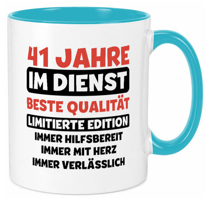 41 Jahre im Dienst | Jubiläum Arbeit v3 lustig Kollegen Büro Geschenk Tasse