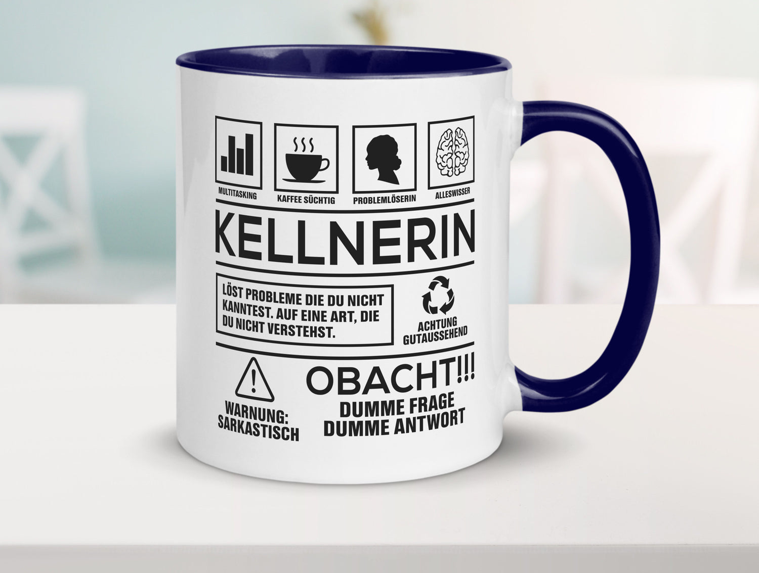 Achtung Probleme Kellnerin | Beruf kellnern Bedienung lustiger Spruch Geschenk