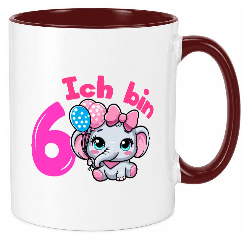 6. Geburtstag | 6 Jahre Elefant Mädchen Humor Geschenkidee Tasse
