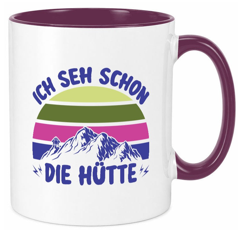 Ich seh schon die Hütte | Berge lustig Humor Geschenkidee Geschenk Tasse