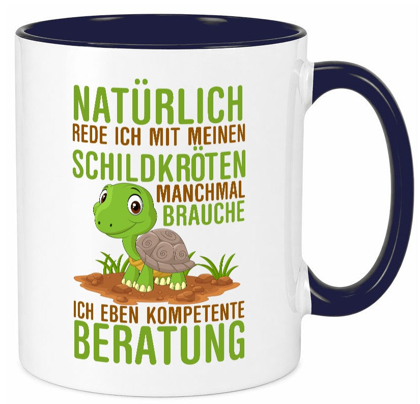 Natürlich rede ich mit Schildkröten | Schildkrötenliebhaber lustiger Spruch Tasse