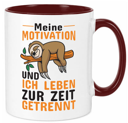 Keine Motivation | Faultier Tasse Büro Humor faul Geschenk Arbeit Kollegen
