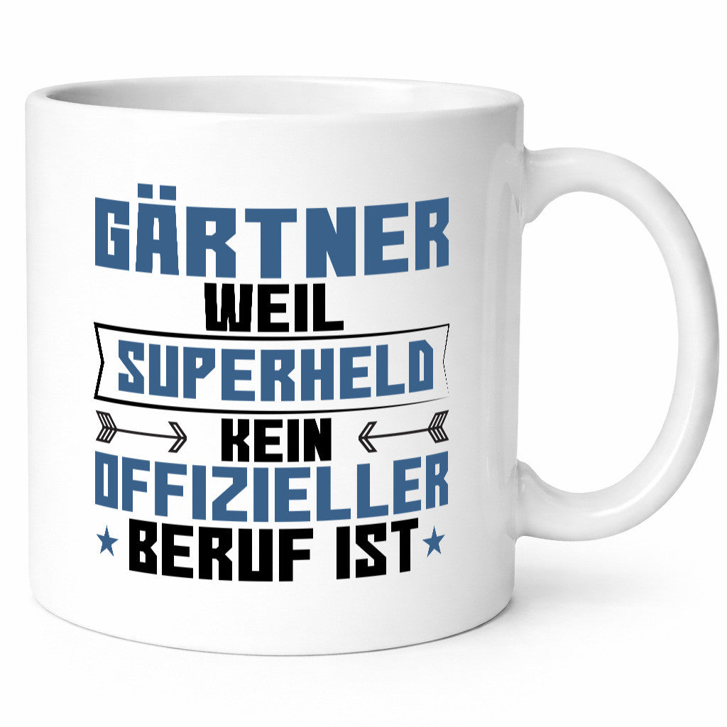 Superheld Gärtner | Gartenbau Humor Geschenkidee Tasse