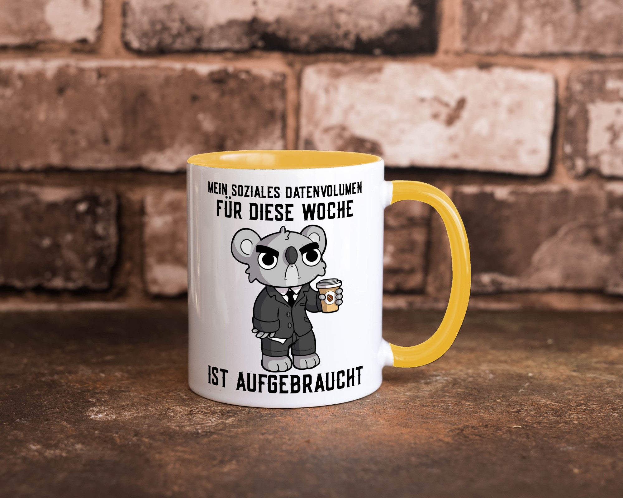 Soziales Datenvolumen | wütender Bär Einzelgänger Nerd Geschenkidee Humor Tasse