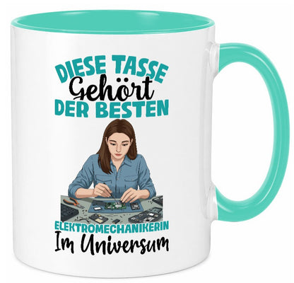 Im Universum: Elektromechanikerin | Mechanikerin lustig Humor Geschenkidee Tasse