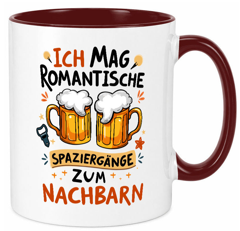 Spaziergang zum Nachbarn | Biertrinker Lieblingsnachbar v2 Humor Geschenkidee Tasse