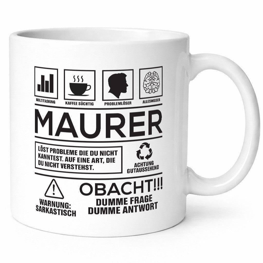 Achtung Probleme Maurer | Bau Handwerker lustig Humor Geschenkidee Geschenk