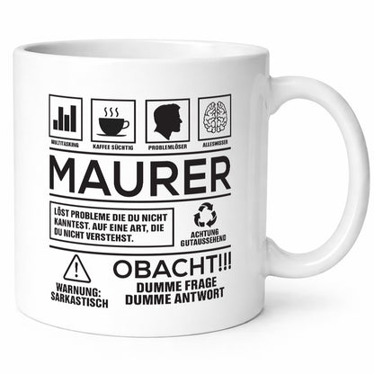 Achtung Probleme Maurer | Bau Handwerker lustig Humor Geschenkidee Geschenk